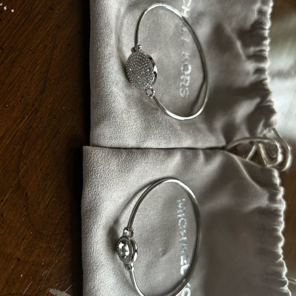 Michael Kors Silver Crystal Bangles